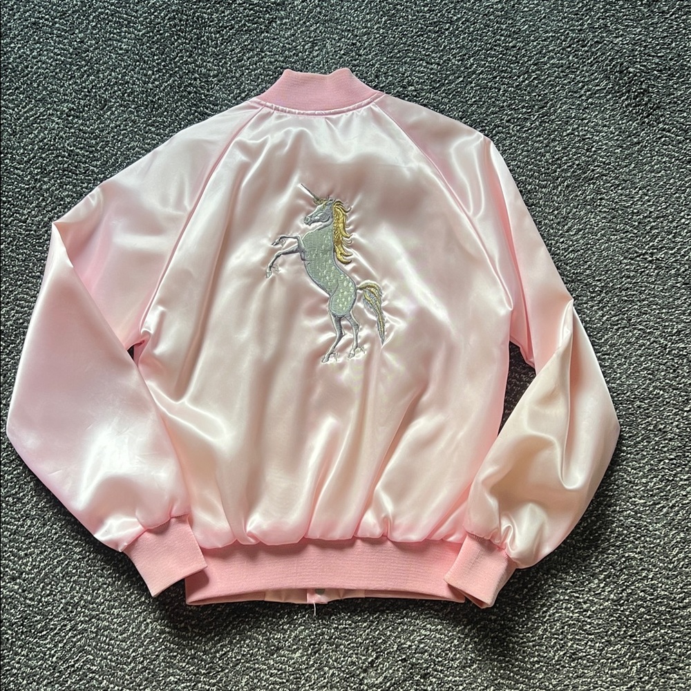 Vintage 1980s Embroidered Unicorn Bomber Jacket